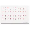 Russian Cyrillic Keyboard Stickers – Transparent Background with Red Letters